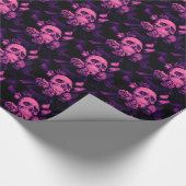 Papier Cadeau Papier d'emballage de concepteur rose de crâne (Coin)