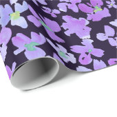 Papier Cadeau Papier d'emballage de conception de fleur d'aquare (Coin rond)