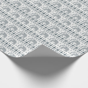 Papier Cadeau Papier d'emballage de conception grise d'éléphant