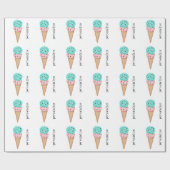 Papier Cadeau Papier d'emballage de cornets de crème glacée de (Plat)