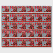 Papier Cadeau Papier d'emballage de cowboy de plaid rouge (Plat)