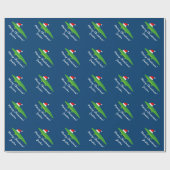 Papier Cadeau Papier d'emballage de crocodile de Noël mignon (Plat)