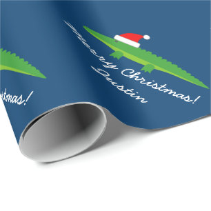 Papier Cadeau Papier d'emballage de crocodile de Noël mignon