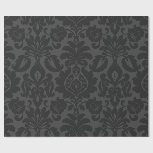 Papier Cadeau Papier d'emballage de damassé noire de velours (Plat)