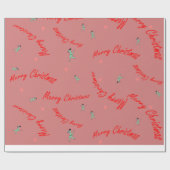 Papier Cadeau Papier d'emballage de Dino de Joyeux Noël (Plat)