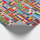 Papier Cadeau Papier d'emballage de drapeaux du monde (Coin)