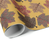 Papier Cadeau Papier d'emballage de feuille d'automne de (Coin rond)