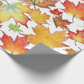 Papier Cadeau Papier d'emballage de feuille d'érable d'automne (Coin)