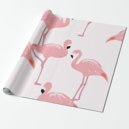 Papier Cadeau Papier d'emballage de Flamant rose (Déroulé)