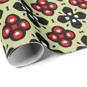 Papier Cadeau papier d'emballage de fleurs géométriques (Coin rond)