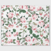 Papier Cadeau Papier d'emballage de fleurs roses (Plat)