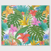 Papier Cadeau papier d'emballage de fleurs tropicales (Plat)