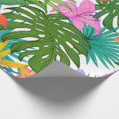 Papier Cadeau papier d'emballage de fleurs tropicales (Coin)