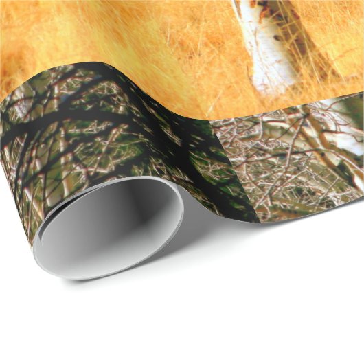 Papier Cadeau papier d'emballage de forêt de tremble (Coin rond)