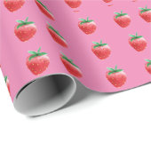 Papier Cadeau Papier d'emballage de fraises (Coin rond)