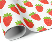 Papier Cadeau Papier d'emballage de fruits aux fraises. (Coin rond)