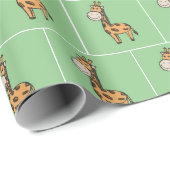 Papier Cadeau Papier d'emballage de girafe (Coin rond)