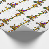 Papier Cadeau Papier d'emballage de girafe de Noël (Coin)