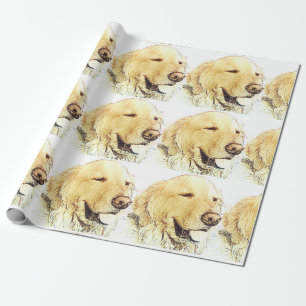 Papier Cadeau Papier d'emballage de golden retriever