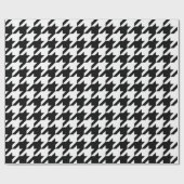 Papier Cadeau Papier d'emballage de grand pied-de-poule noir et (Plat)