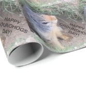 Papier Cadeau Papier d'emballage de Groundhog (Coin rond)