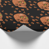 Papier Cadeau Papier d'emballage de Halloween de crâne heureux (Coin)