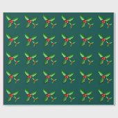 Papier Cadeau Papier d'emballage de houx de vacances (Plat)