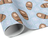 Papier Cadeau Papier d'emballage de Jésus de bébé (Coin rond)