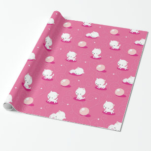 Papier Cadeau Papier d'emballage de joli de Kitty motif rose de
