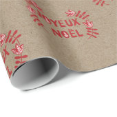 Papier Cadeau Papier d'emballage de Joyeux Noel (Coin rond)