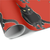 Papier Cadeau Papier d'emballage de Kitty de chat d'illustration (Coin rond)