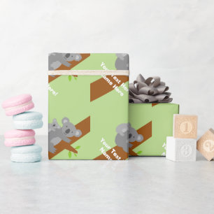 Papier Cadeau Papier d'emballage de koala de baby shower neutre