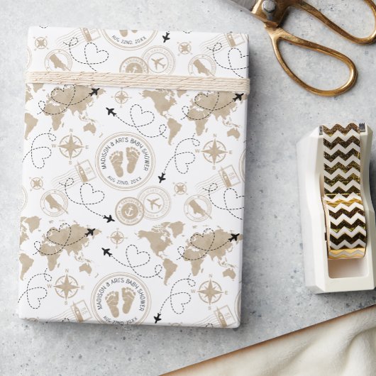 Papier Cadeau Papier d'emballage de la carte du Baby shower du v