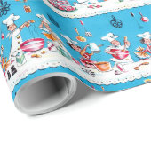 Papier Cadeau Papier d'emballage de la moitié du siècle (Coin rond)