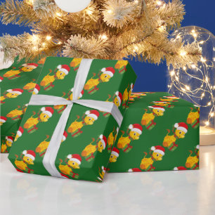 Papier Cadeau Papier d'emballage de la première Giraffe de Noël 