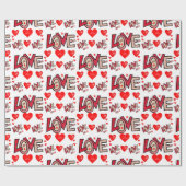 Papier Cadeau Papier d'emballage de la Saint-Valentin (Plat)