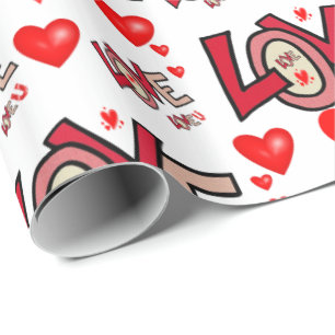 Papier Cadeau Papier d'emballage de la Saint-Valentin