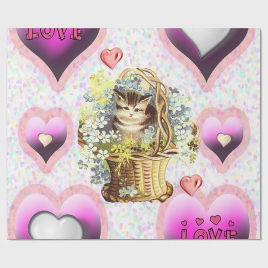 Papier Cadeau Papier d'emballage de la Saint-Valentin (Plat)