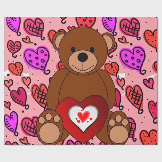 Papier Cadeau Papier d'emballage de la Saint-Valentin (Plat)