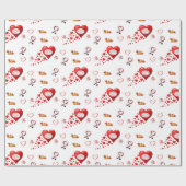 Papier Cadeau Papier d'emballage de la Saint-Valentin (Plat)