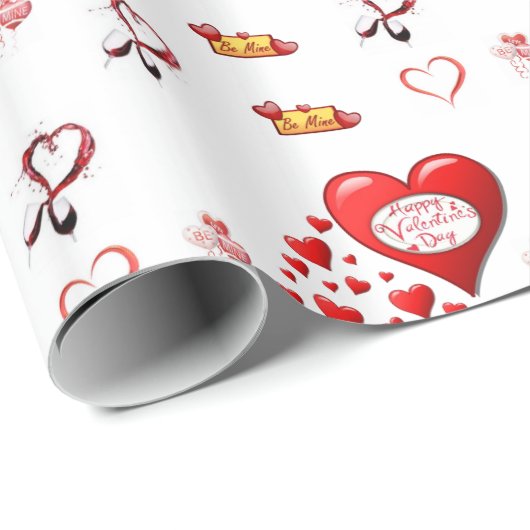 Papier Cadeau Papier d'emballage de la Saint-Valentin (Coin rond)