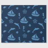 Papier Cadeau papier d'emballage de la vie marine (Plat)