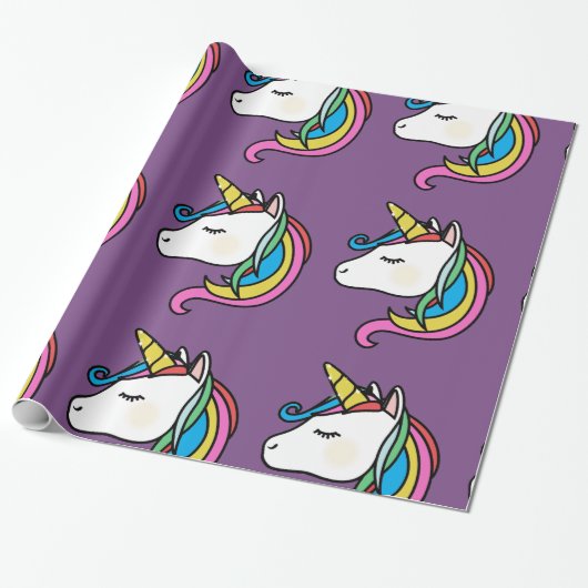 Papier Cadeau papier d'emballage de licorne (Déroulé)
