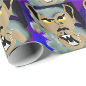 Papier Cadeau Papier d'emballage de loup-garou (Coin rond)