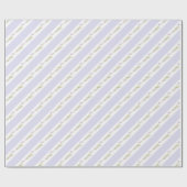 Papier Cadeau Papier d'emballage de mariage Fleur à rayures blan (Plat)