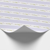 Papier Cadeau Papier d'emballage de mariage Fleur à rayures blan (Coin)