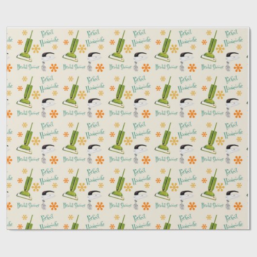 Papier Cadeau Papier d'emballage de mariage rétro Parfaite Ménag (Plat)