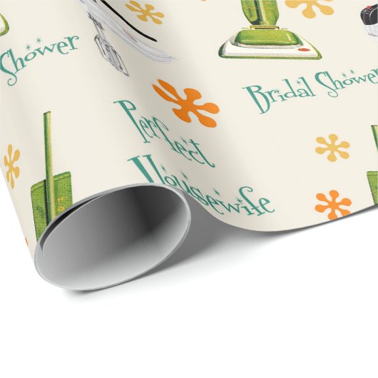 Papier Cadeau Papier d'emballage de mariage rétro Parfaite Ménag (Coin rond)