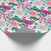 Papier Cadeau Papier d'emballage de mariage Roses Bourguignon Ro (Coin)