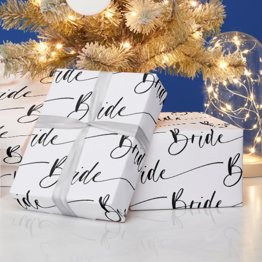 Papier Cadeau Papier d'emballage de mariée moderne en noir et bl (Vacances)
